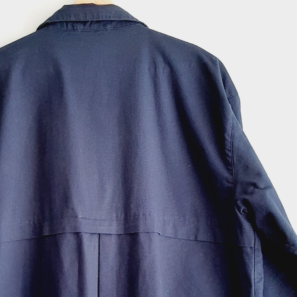 COLUMBIA 100% Organic Cotton Canvas Utility Jacket Zip-Up Navy Blue Women's Sz M - Picture 11 of 14